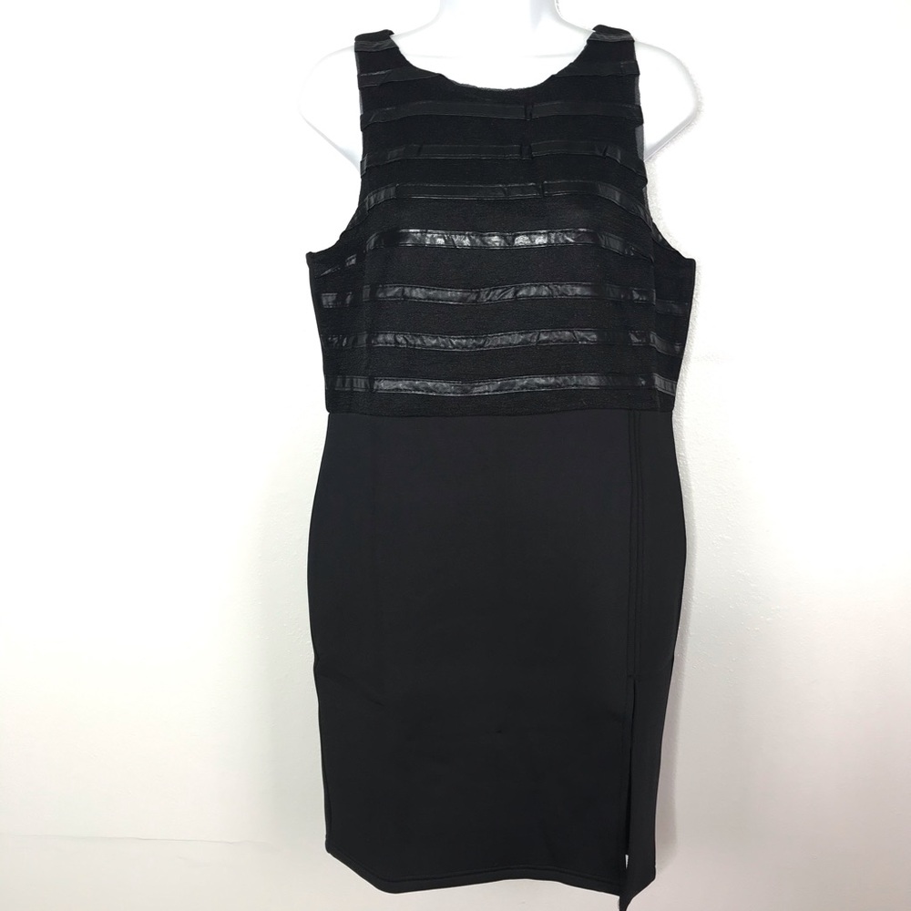 Lucy & Co Little Black Dress Striped Bodycon L